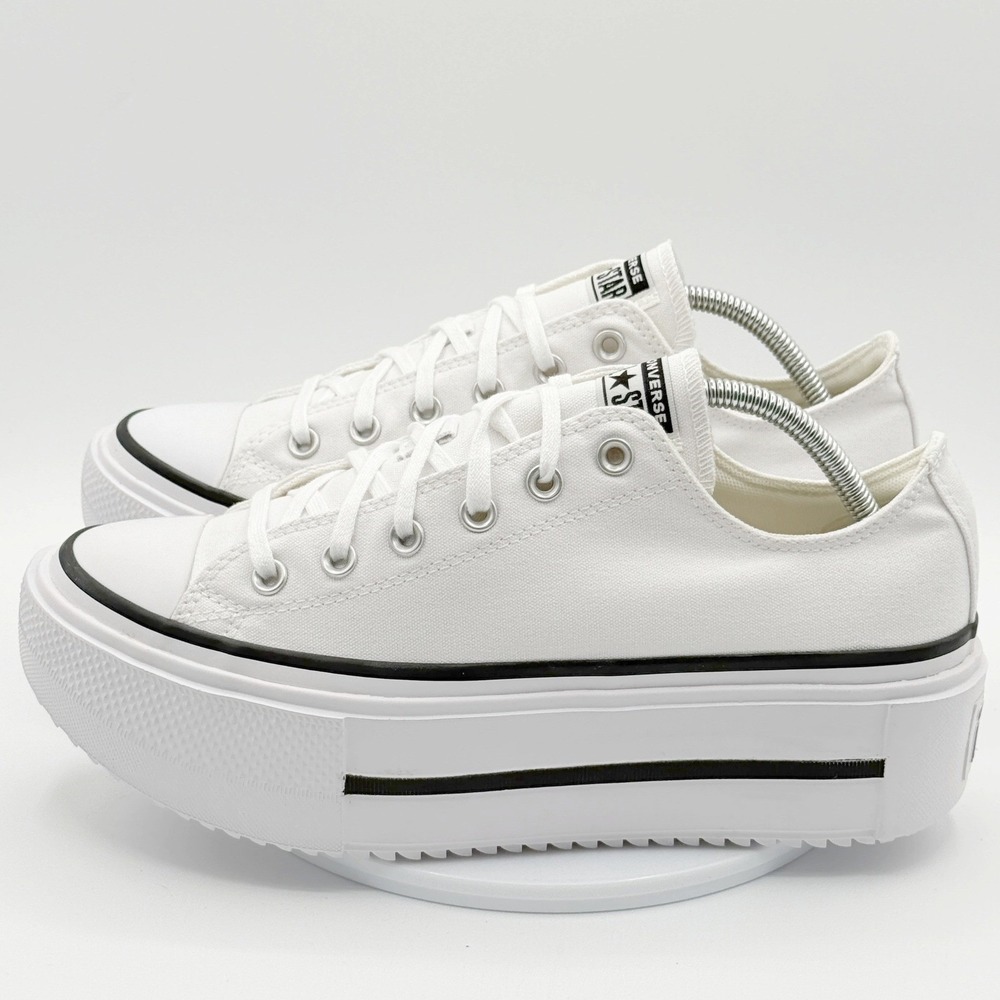 Converse Chuck Taylor All Star Double Stack Low Size 11 Womens White/Black NEW - Picture 6 of 10